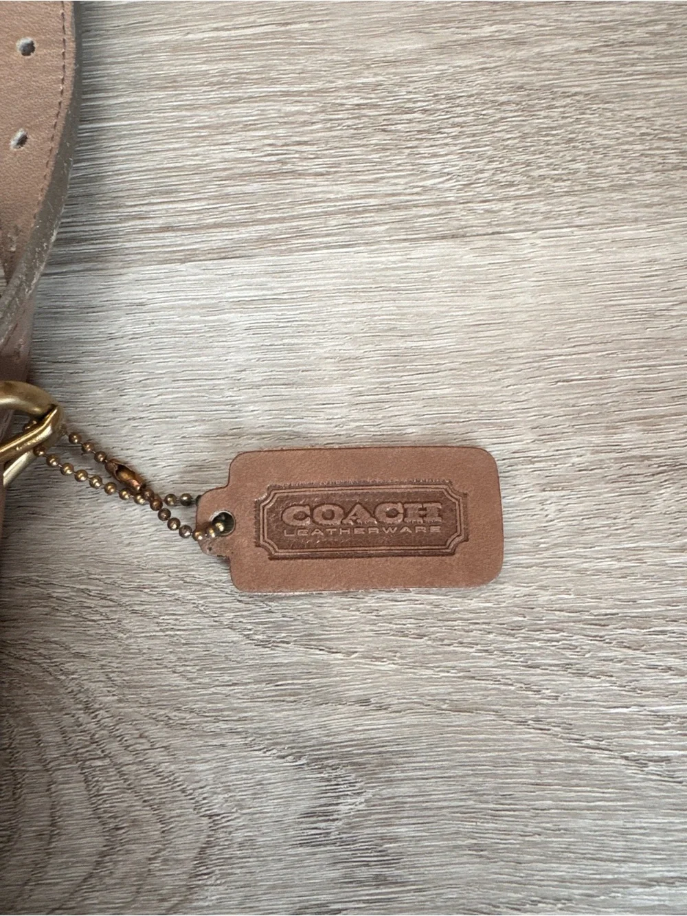 Coach Tan Leather Satchel with Gold Buckle